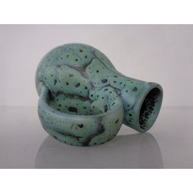 Turquoise Studio Ceramic Vase by Kerstin and Ralf Unterstab for Kunsttöpferei Unterstab, East Germany, 1960s For Sale - Image 9 of 18