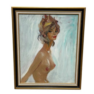 Jean Gabriel Domergue, Nude Suze, 1890s, Oil Painting on Canvas, Framed For Sale