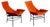 Set of Lounge Chairs in Orange Canvas attributed to Jerry Johnson, Usa, 1950s For Sale
