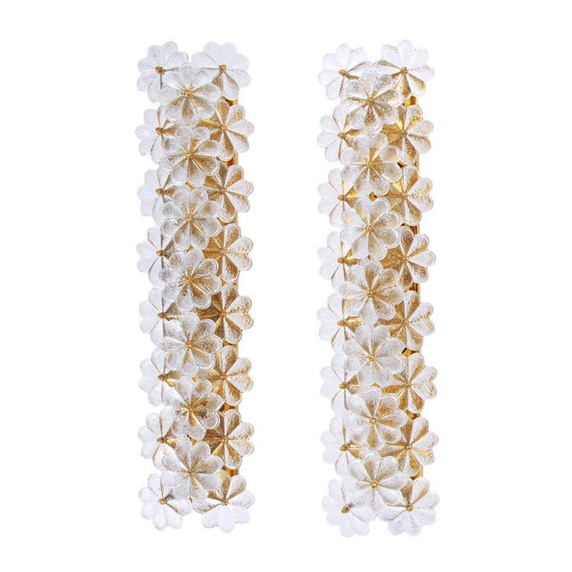 Vintage Wall Sconces in Crystal and Brass by Ernst Palme, Germany, 1960, Set of 4 For Sale - Image 4 of 18