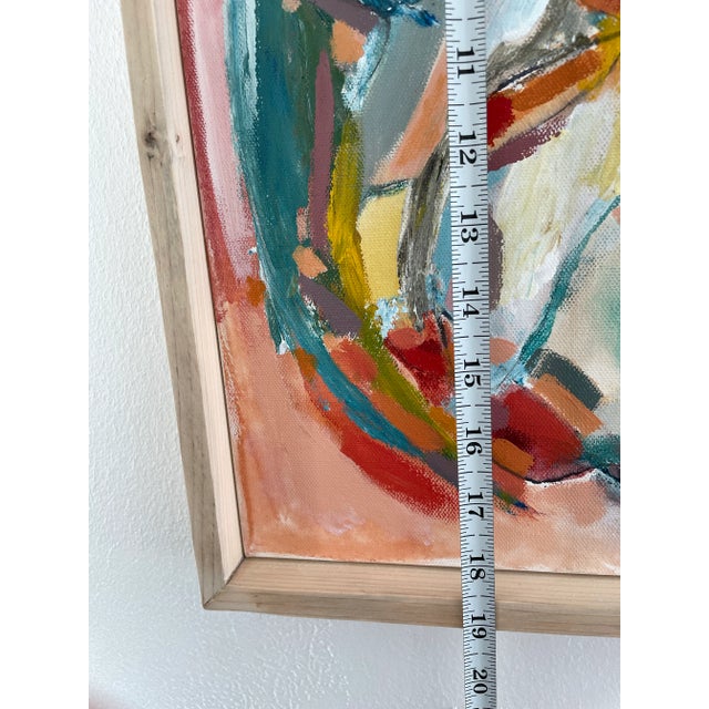 Orange Framed Abstract Acrylic on Canvas by Francisco Peña For Sale - Image 8 of 8