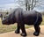 Animal Skin 1950s Leather Clad Rhinoceros Sculptural Foot Stool For Sale - Image 7 of 10