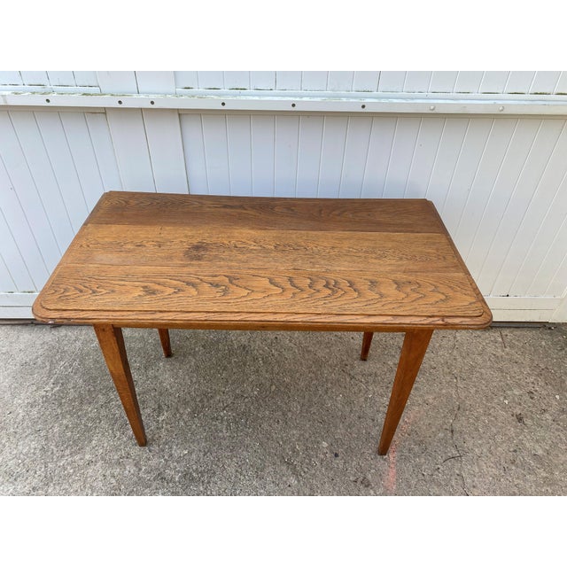 Desk Table with 1 Drawer Oak Top 105x56cm, 1930s For Sale - Image 4 of 18