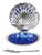 Vintage Blue Glass Queen Anne Scallop Shell Butter Dish, 1960s For Sale