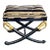 1960s Vintage Empire Style Ebonized Cross-Sword Stool With Gilt Highlights For Sale