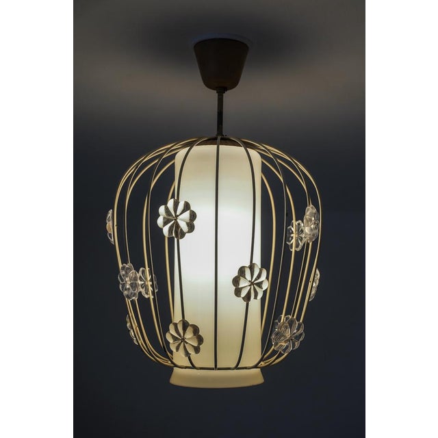 Swedish Modern Model 11510 Pendant in Glass and Metal from Böhlmarks, Sweden, 1940s For Sale - Image 12 of 14