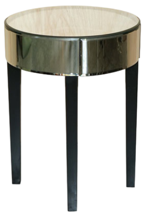 Mirrored & Beveled Glass Single Drawer End Table