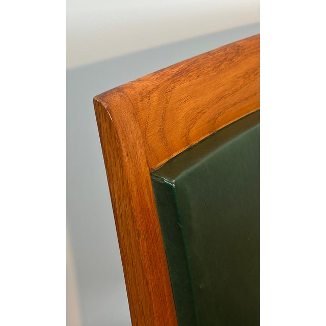 1940s Pair of oak and leather armchairs by De Coene Frères For Sale - Image 6 of 12