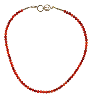 Ajd 18 Inch Hessonite Garnet Necklace Smooth 5 MM Round January Birthstone