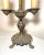 1930s Antique Ornate Art Deco Gold Toned Cast Iron Electric Candelabra Table Lamp For Sale - Image 5 of 9