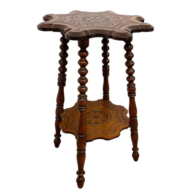 American 1950s Oak Western Star Side Table For Sale - Image 3 of 11