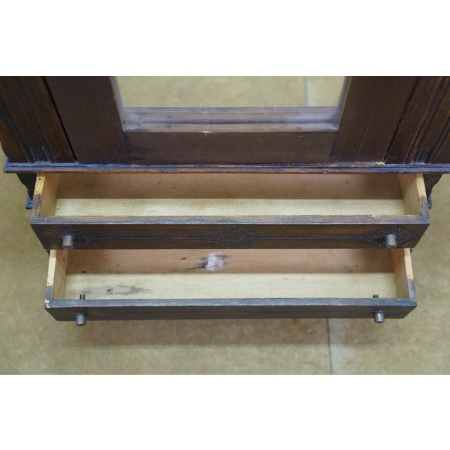 Antique Oak Salesman Sample Mirrored Dollhouse Armoire Wardrobe Cabinet 16" For Sale - Image 17 of 17