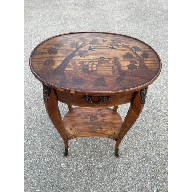Antique Inlaid Kidney Shaped Table For Sale - Image 15 of 18