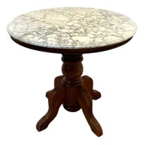 Round Marble Pedestal Table For Sale