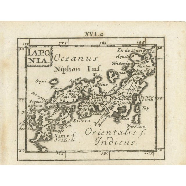 Mallet Miniature Map of Japan Iaponia with German Text, 1683 For Sale - Image 6 of 9
