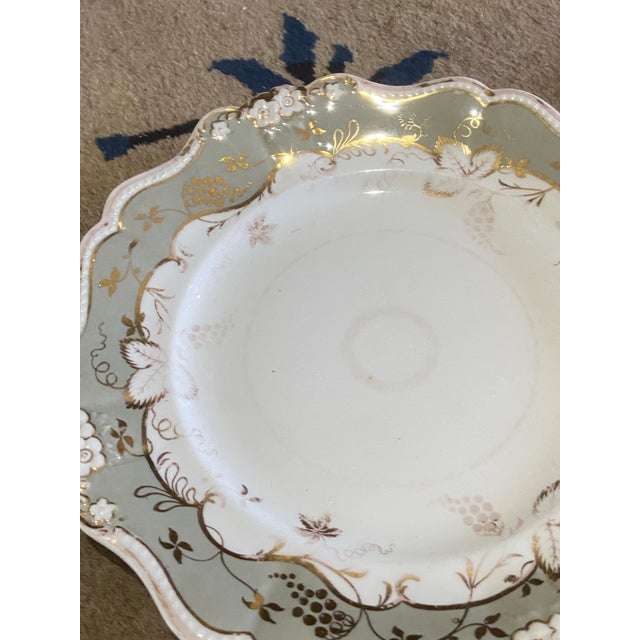 Antique Regency English Porcelain Gray Plates - Set of 5 For Sale - Image 12 of 12