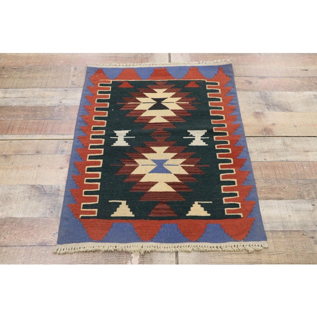 Textile Vintage Persian Shiraz Kilim Rug - 02'03 X 03'00 For Sale - Image 7 of 9