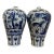 Pair of Large Blue and White Chinese Yuan Period Character Vases 17” For Sale