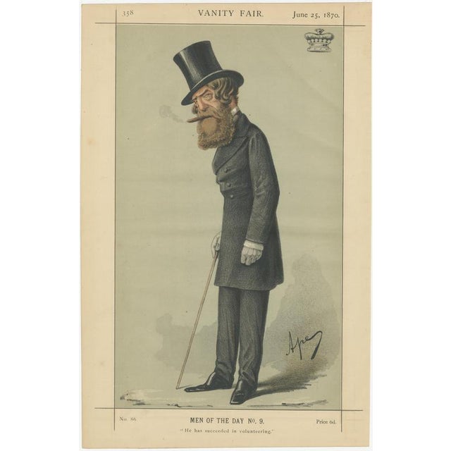 Vanity Fair Portraits of Victorian Gentlemen, 1870, Paper, Set of 3 For Sale - Image 3 of 9