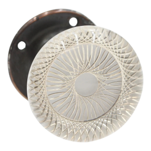 Vintage Radial Glass Door Knob With Brass Rosette