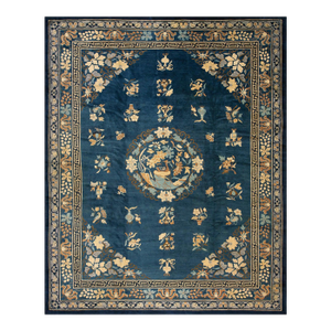 A Antique Chinese Rug Distinguished Piece Cultural Sophistication of Early Qing