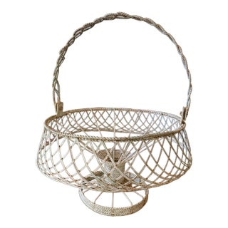Vintage French Wire Basket For Sale