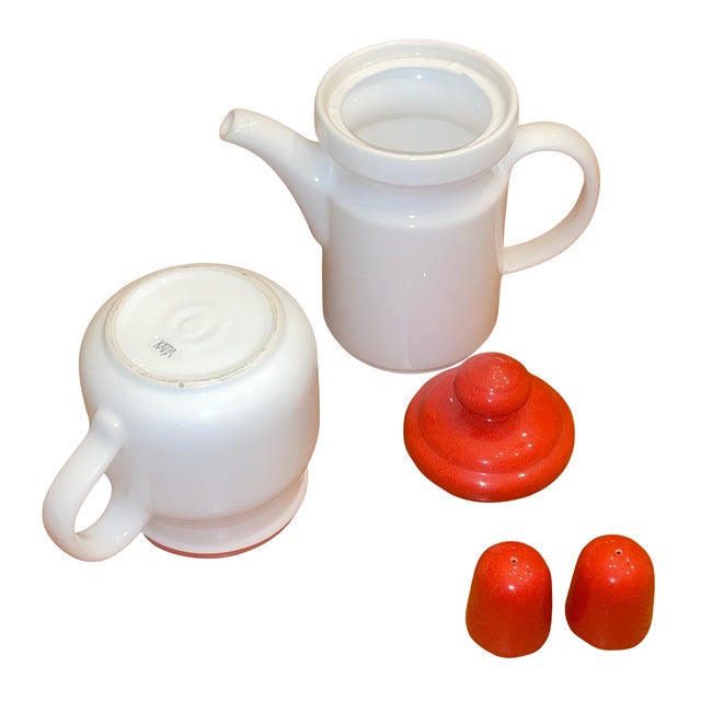 1970s 1970s Arabia Finland "Katja" Ceramic Coffee & Breakfast Set - 10 Pieces For Sale - Image 5 of 7