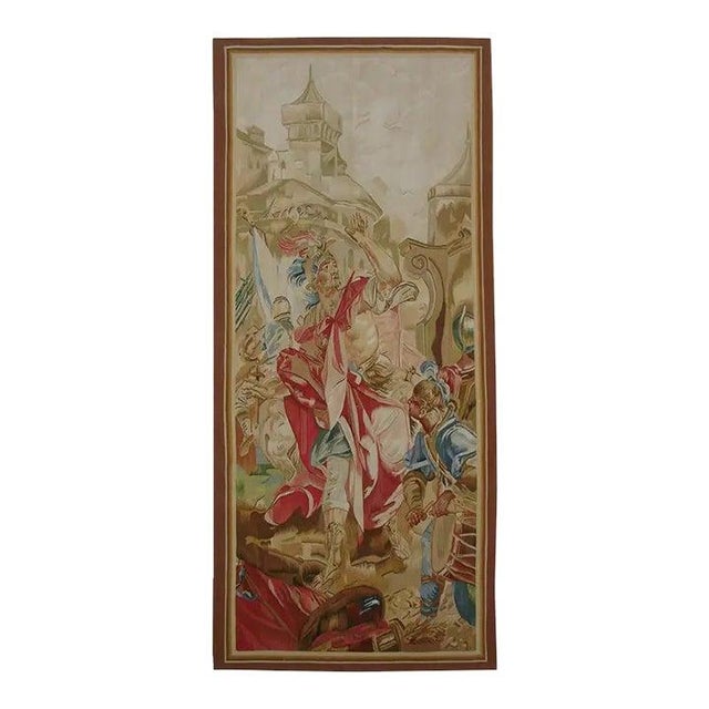 1990s Vintage Tapestry Depicting a Gladiator in Action For Sale - Image 4 of 9