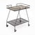 A distinctive French bar cart with a graphic tiled top set within a black tubular metal frame. The sculptural lines,...