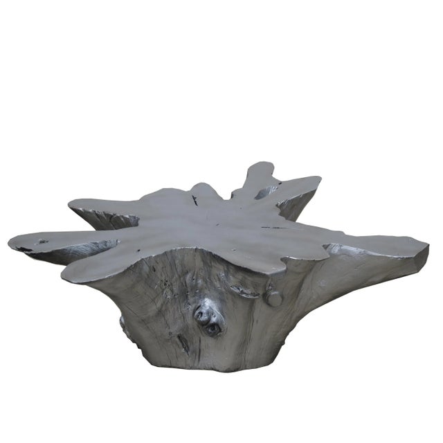 Contemporary Silver Star Organic Teak Root Coffee Table For Sale - Image 3 of 7