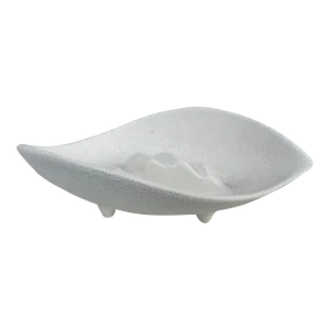 Mid 20th Century Haeger White Biomorphic Spatterware Ashtray