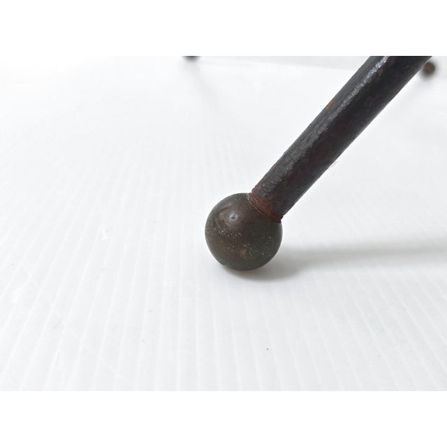 Vintage Magazine Rack in Black Lacquered Steel and Brass from Jean Royère, 1950s For Sale - Image 9 of 12