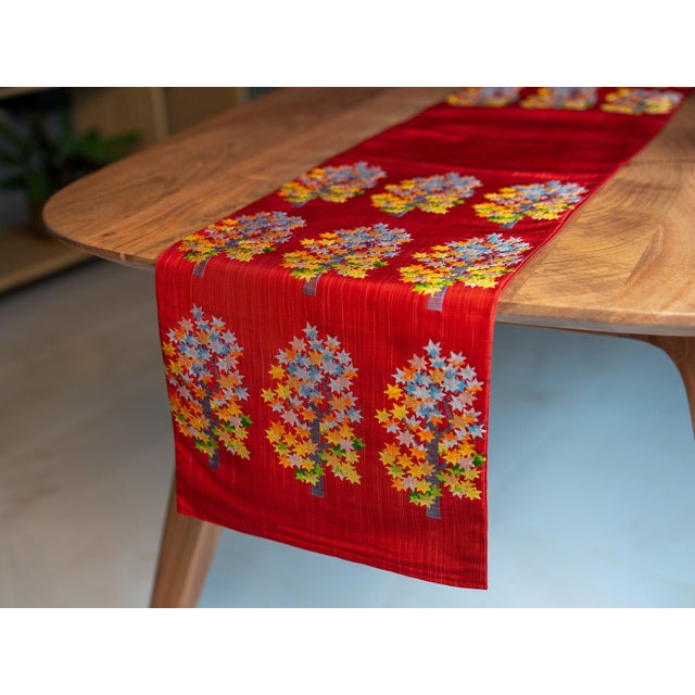 Contemporary Japanese Ceremonial Silk Table Runner by Renaras For Sale - Image 3 of 9
