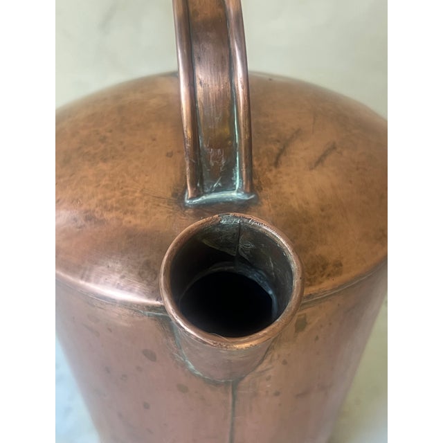 Metal Antique French Copper Watering Can, 19th Century For Sale - Image 7 of 11