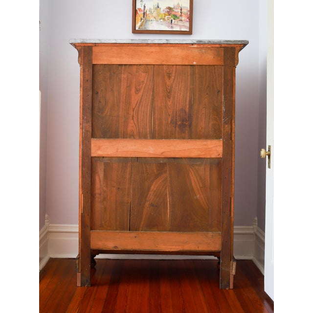 19th C French Louis Philippe Secretary Desk, Secretaire À Abattant With Black Marble Top For Sale - Image 15 of 18