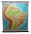 Vintage South America Brasilia and Neighbour States Rollable Map Wall Chart For Sale