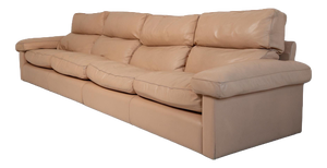 Vintage Petronio 4-6 Seater Sofa in Blush Leather by Tito Agnoli for Poltrona Frau, 1970s