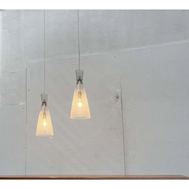 Mid-Century Modern Swirl Glass Pendant Lamps by Aloys Ferdinand Gangkofner for Peill & Putzler, 1950s, Set of 2 For Sale - Image 9 of 18