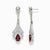 Modern Art Deco Style Garnet and Colorless Topaz Drop Earrings Silver, Gold, A Pair For Sale - Image 3 of 5