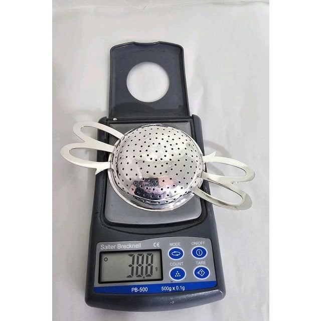Mid-Century George VI Sterling Silver Tea Strainer, 1948 For Sale - Image 16 of 17