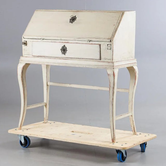 Wood Rococo Swedish Folding Secretary, 1890s For Sale - Image 7 of 7