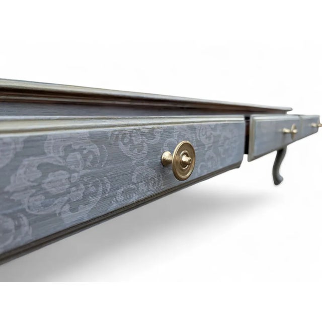 Gray Vintage French Classic Style Walnut Coffee Table, 1970s For Sale - Image 8 of 9