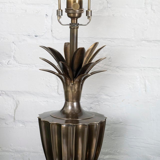 Frederick Cooper Pair of brass pineapple table lamps by Frederick Cooper For Sale - Image 4 of 14