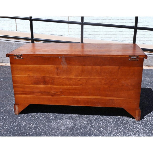 Brown Mid-20th Century American Colonial Revival Solid Wood Paneled Blanket Chest For Sale - Image 8 of 8