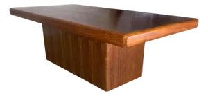 Mid-Century Scandinavian Danish Teak Columnar Low Statement Coffee Table, 1960s