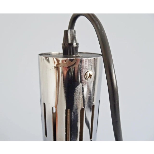 Large Industrial Black Painted Metal and Chrome Pendant Lamp, 1960s For Sale - Image 10 of 11