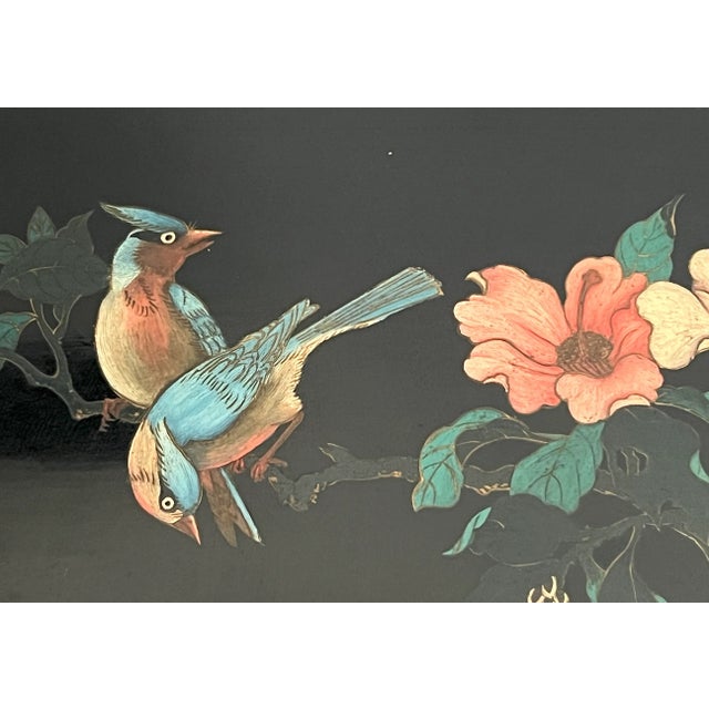 Fine Chinese Black, Red and Gold Hand Carved Cherry Blossom Multi Panel Wood Cabinet or Cupboard For Sale - Image 12 of 12