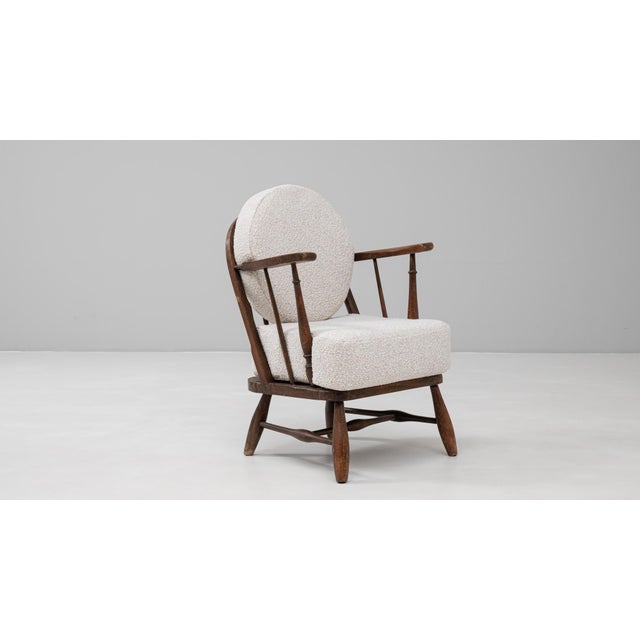Off-white 20th Century English Wooden Armchair With Upholstered Seat And Back For Sale - Image 8 of 18