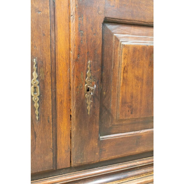 Spanish Gothic Revival Oak 2-Piece Buffet Cabinet, Late 19th Century For Sale - Image 6 of 14