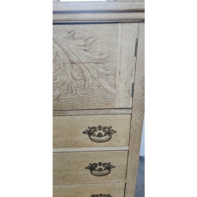 Antique Wooden Chiffonier Chest With Attach Mirror Frame. Circa 1920's For Sale - Image 13 of 18
